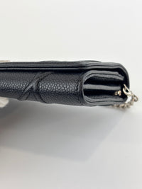 Diorama Wallet On Chain in Black Calfskin SHW - Glampot