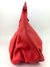 327786 Red Leather Large D-Ring Hobo Bag
