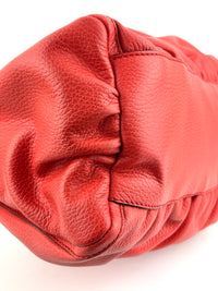 327786 Red Leather Large D-Ring Hobo Bag