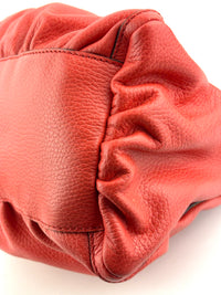 327786 Red Leather Large D-Ring Hobo Bag