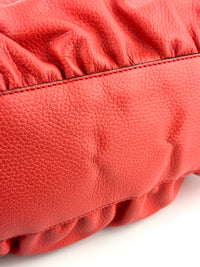327786 Red Leather Large D-Ring Hobo Bag