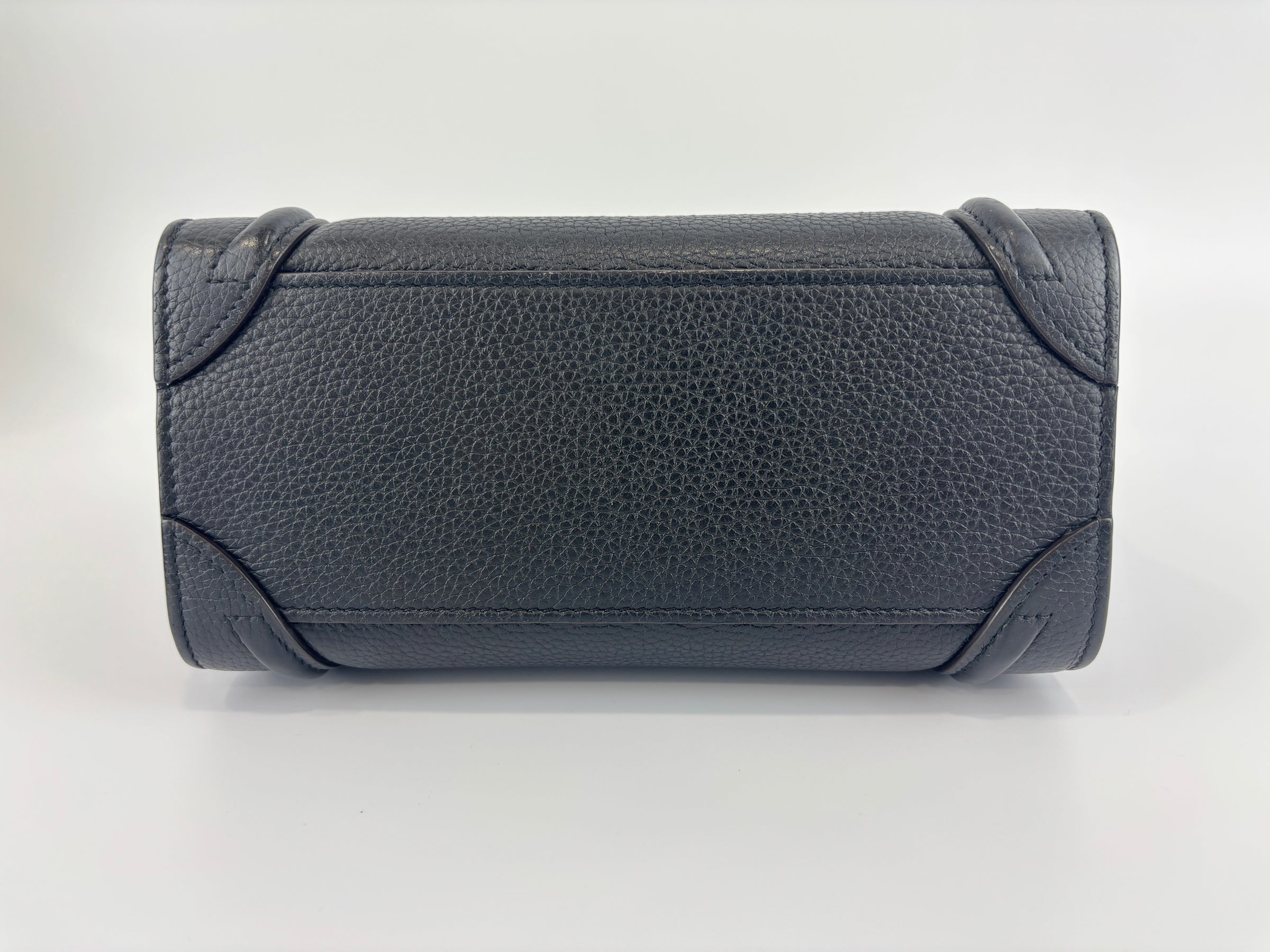 Nano Luggage Tote Black Pebbled Calfskin
