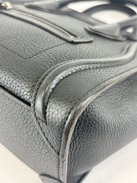 Nano Luggage Tote Black Pebbled Calfskin