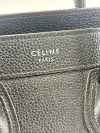 Nano Luggage Tote Black Pebbled Calfskin