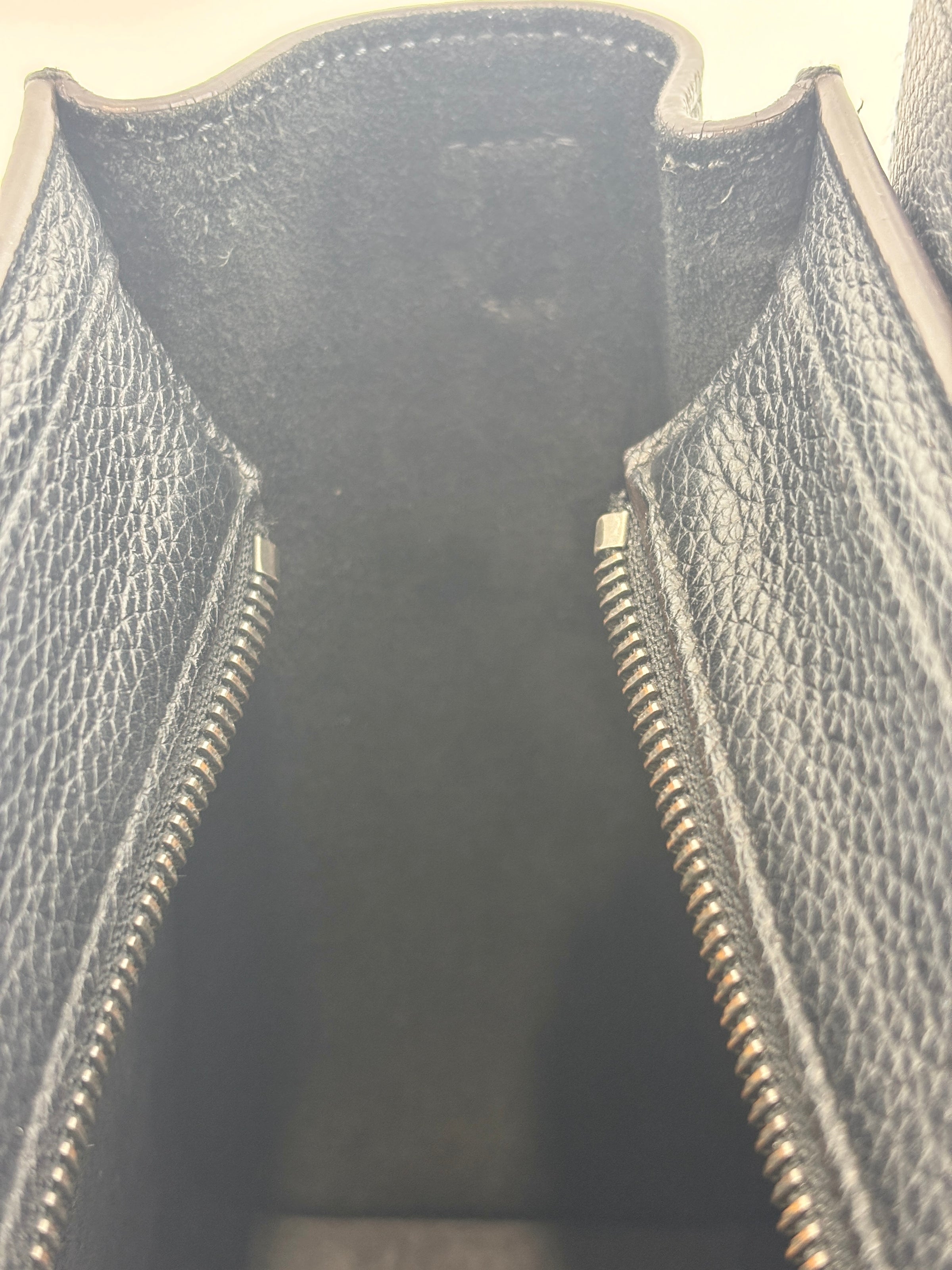 Nano Luggage Tote Black Pebbled Calfskin
