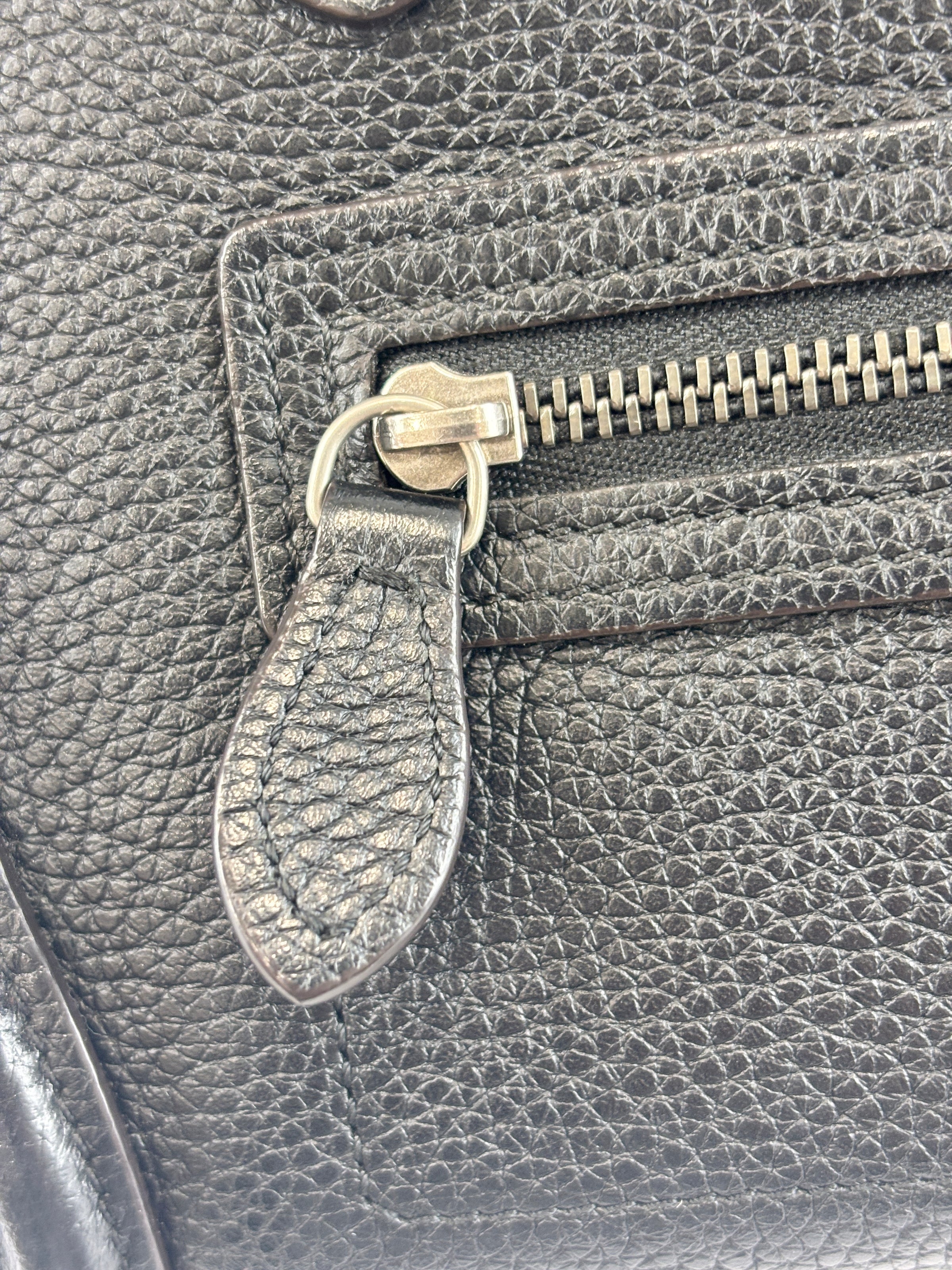 Nano Luggage Tote Black Pebbled Calfskin