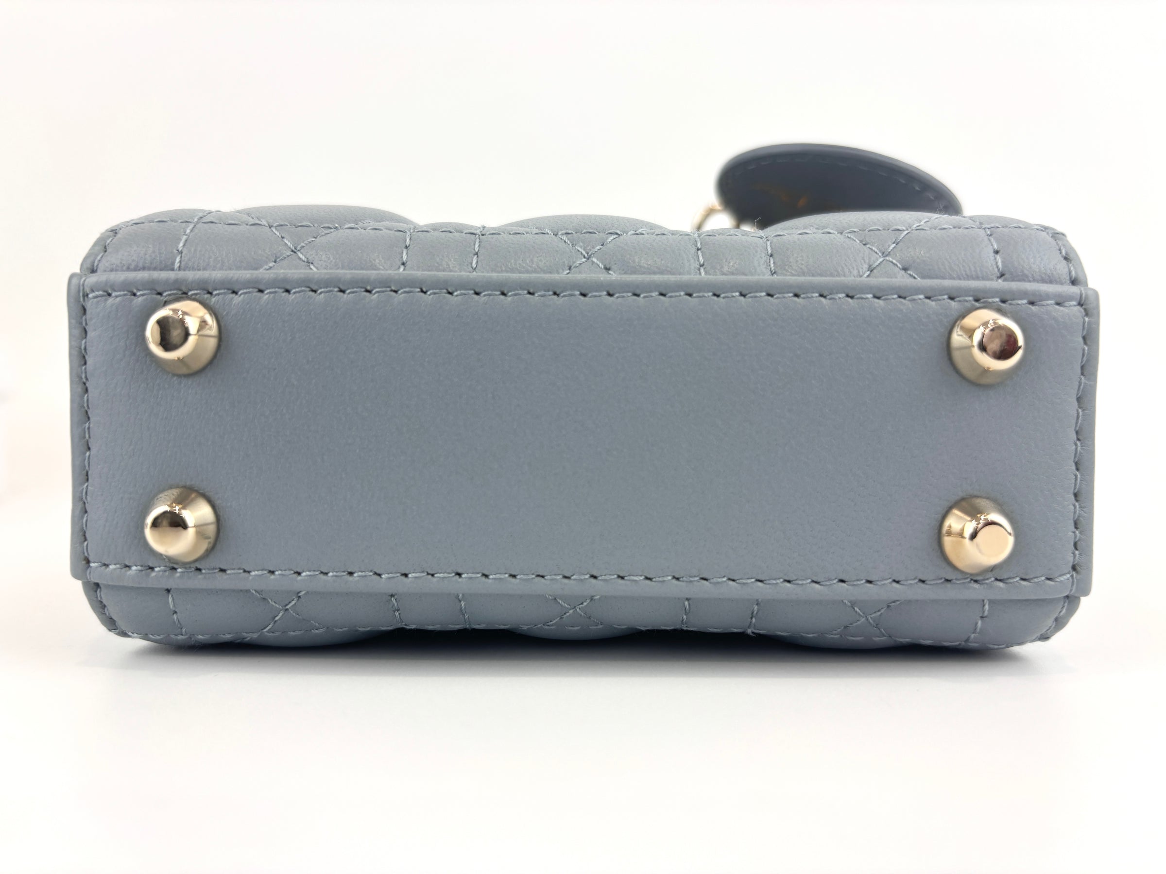 Micro Lady Dior Cannage Lambskin Leather Cloud Blue GHW - Glampot