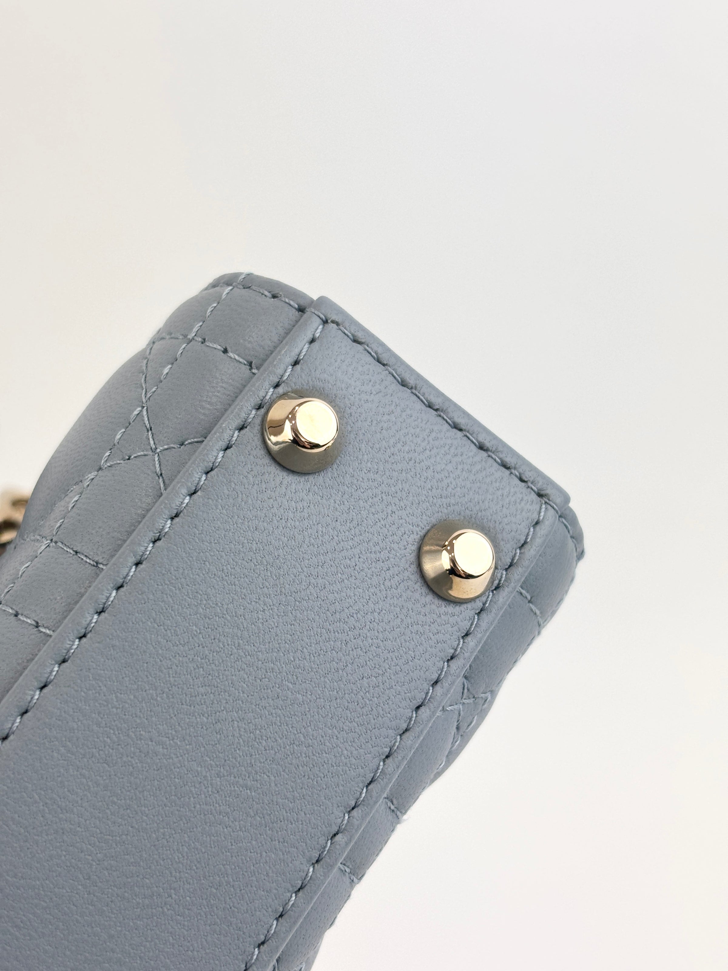 Micro Lady Dior Cannage Lambskin Leather Cloud Blue GHW - Glampot