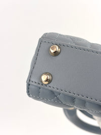 Micro Lady Dior Cannage Lambskin Leather Cloud Blue GHW - Glampot