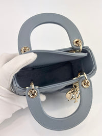 Micro Lady Dior Cannage Lambskin Leather Cloud Blue GHW - Glampot