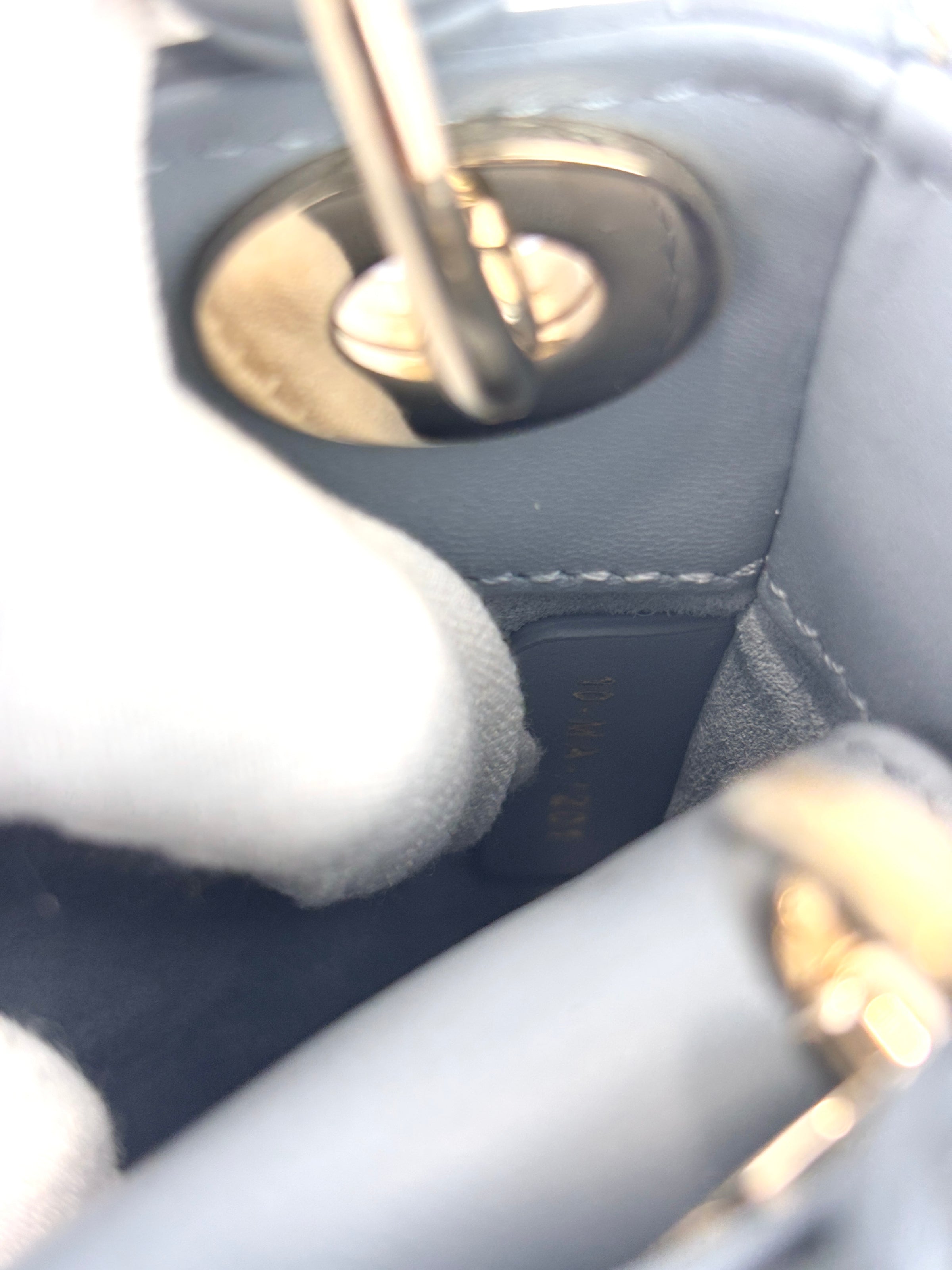 Micro Lady Dior Cannage Lambskin Leather Cloud Blue GHW - Glampot