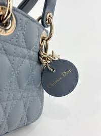 Micro Lady Dior Cannage Lambskin Leather Cloud Blue GHW - Glampot