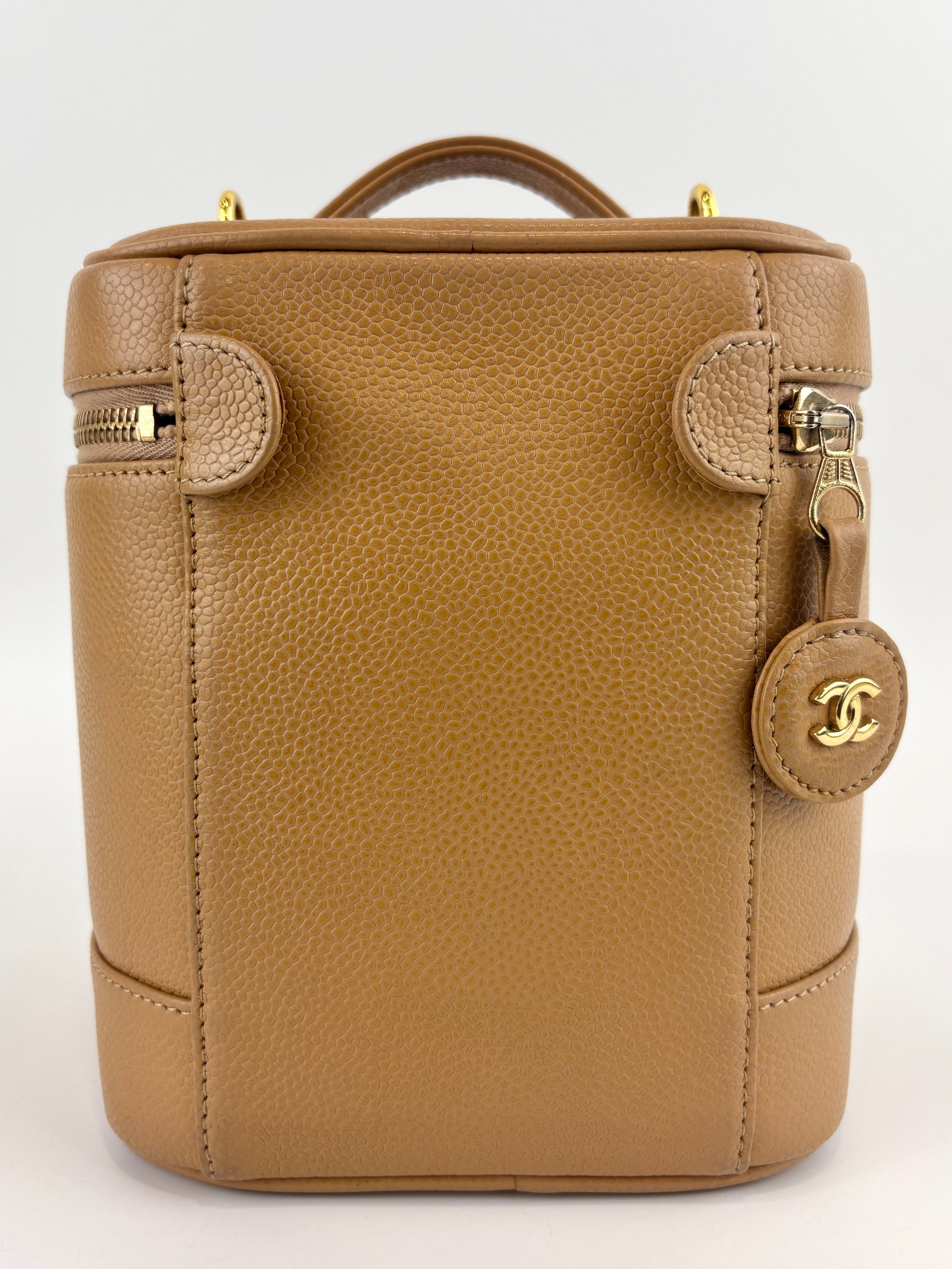 Vintage Vanity Case in Beige GHW - Glampot