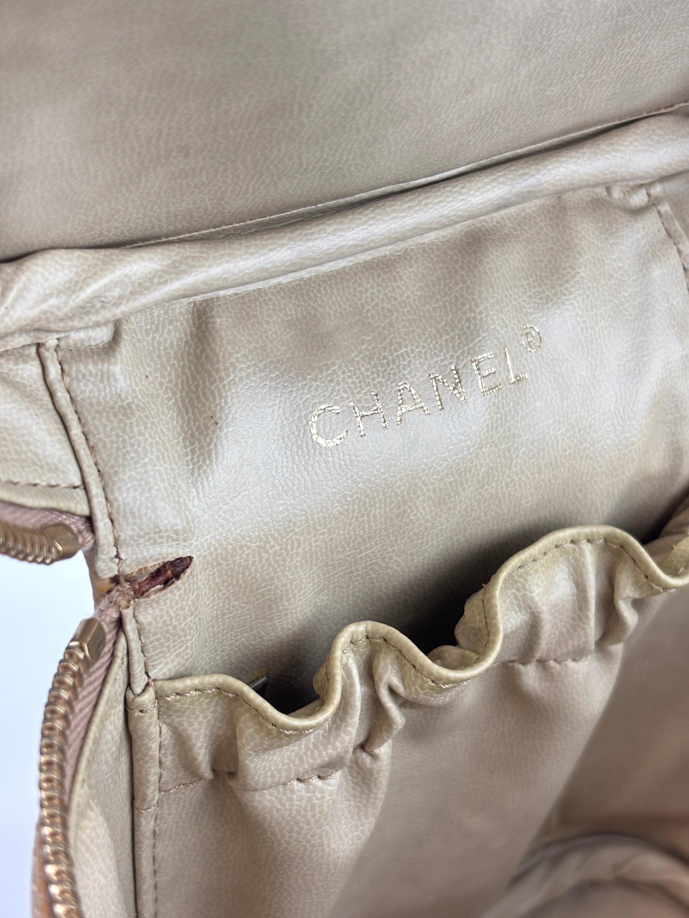 Vintage Vanity Case in Beige GHW - Glampot