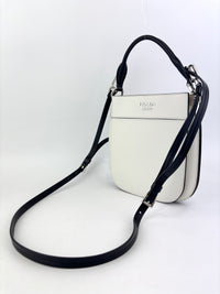 1BC082 Margit Bag Calfskin Leather in White + Black