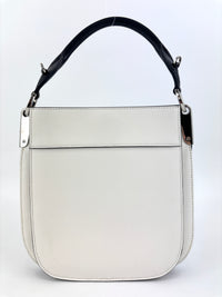 1BC082 Margit Bag Calfskin Leather in White + Black