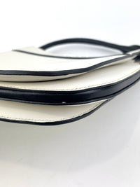 1BC082 Margit Bag Calfskin Leather in White + Black