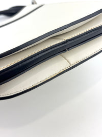 1BC082 Margit Bag Calfskin Leather in White + Black