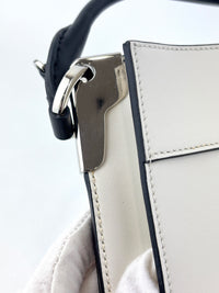 1BC082 Margit Bag Calfskin Leather in White + Black