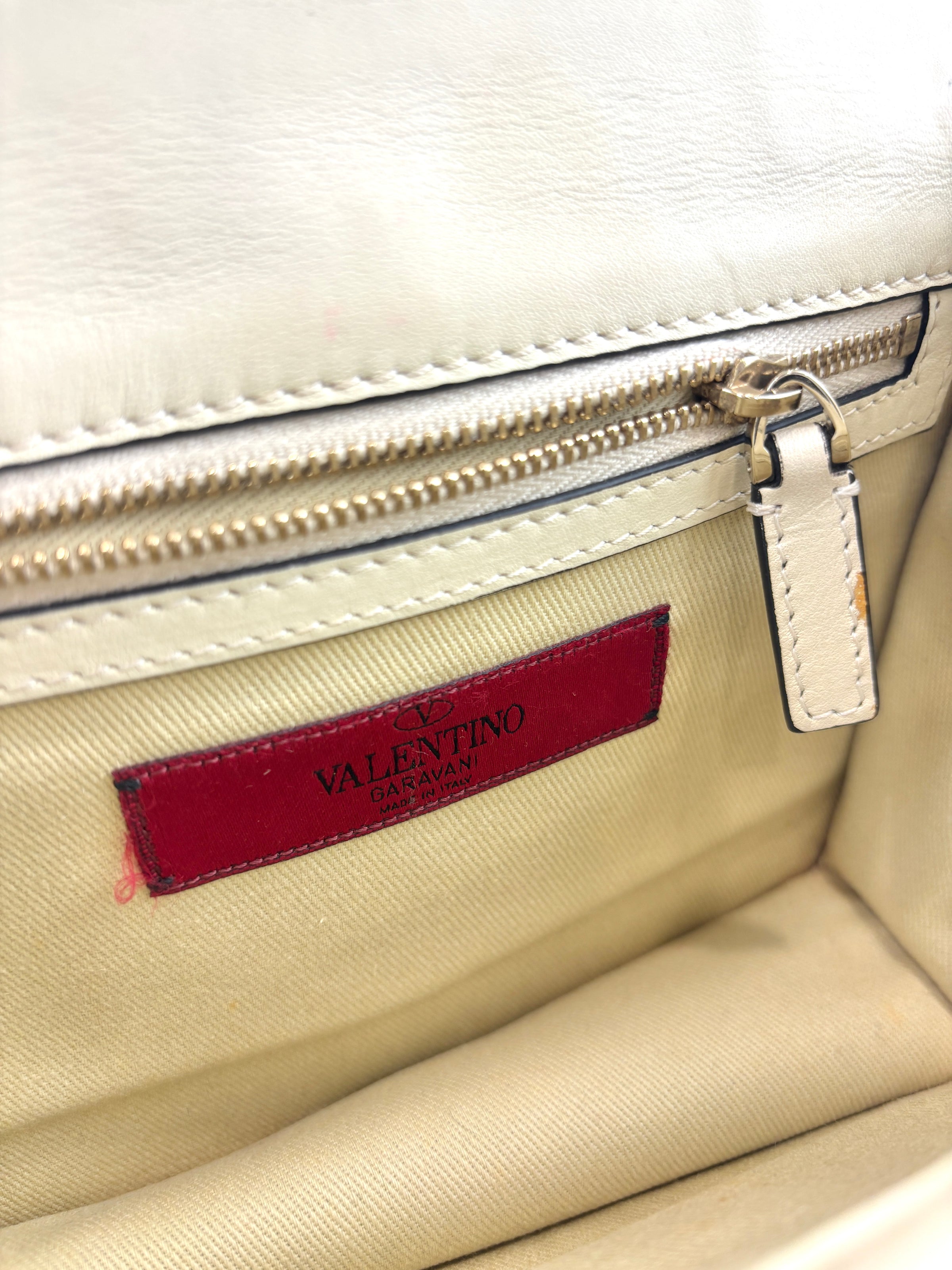 Bicolour Rockstud Glam Lock Chain Bag Neon Pink/White - Glampot