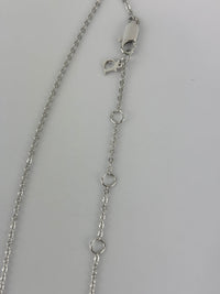 Crystal Pearl Dior Logo Necklace Silver