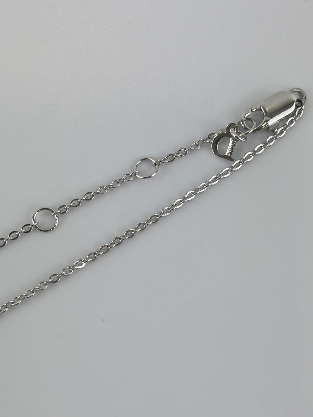 Crystal Pearl Dior Logo Necklace Silver