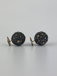 Metal Star Heart Mise En Dior Tribal Earrings Black Gold