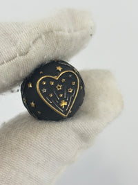 Metal Star Heart Mise En Dior Tribal Earrings Black Gold
