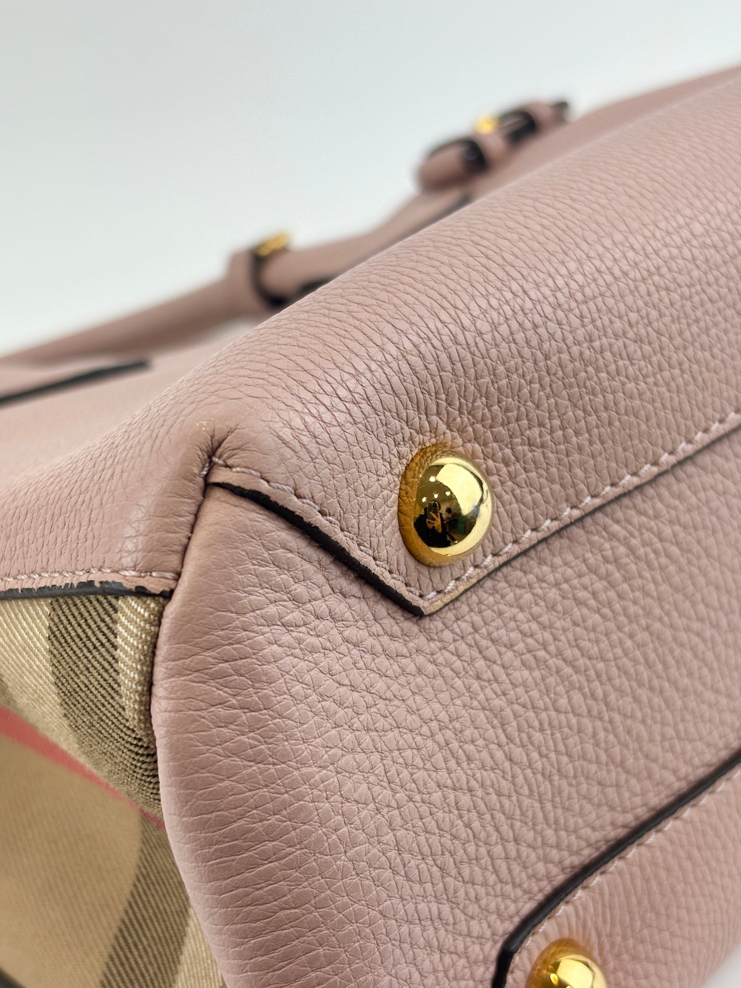 Small Banner House Check Canvas Tote Bag - Glampot