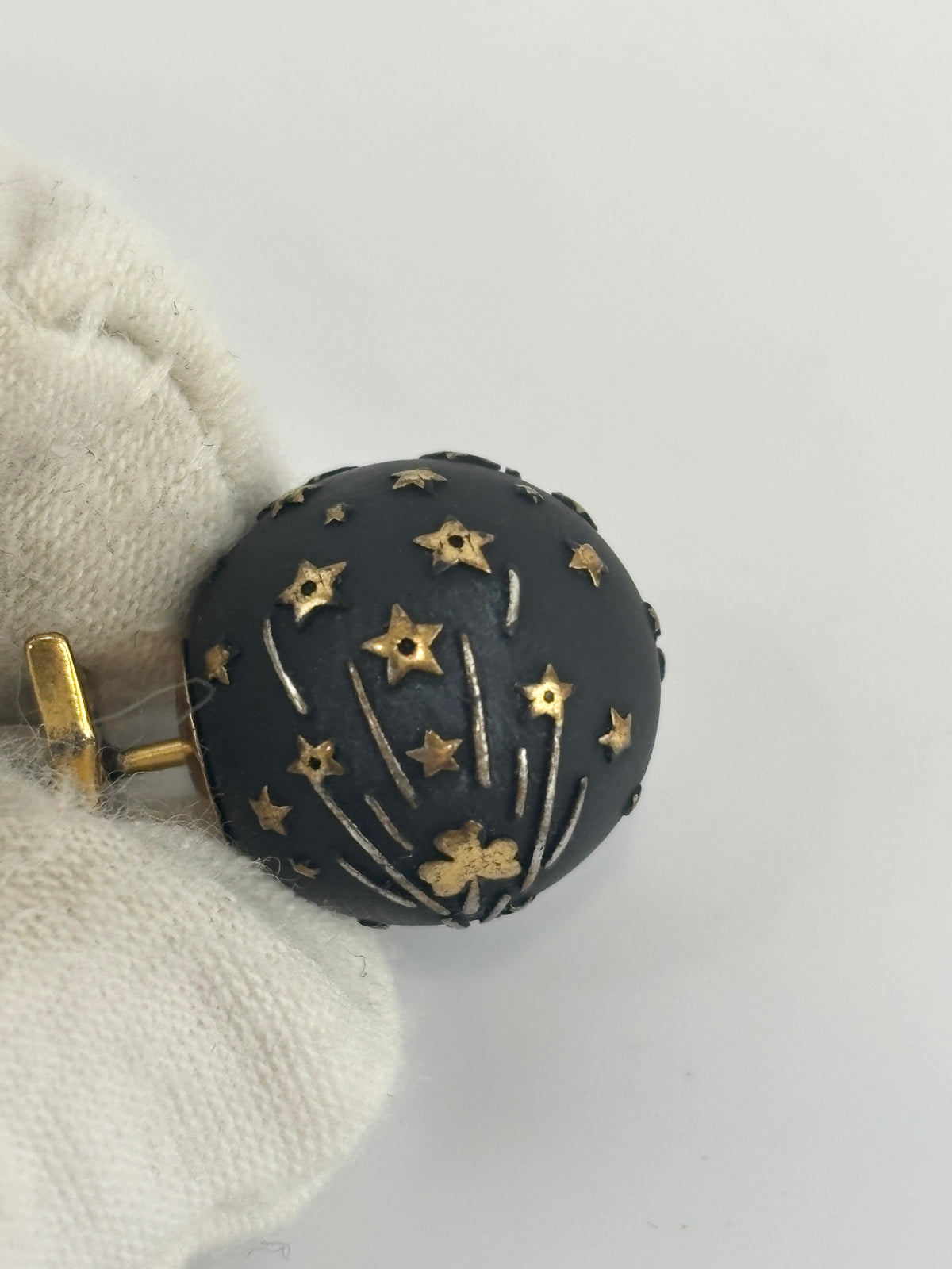 Metal Star Heart Mise En Dior Tribal Earrings Black Gold