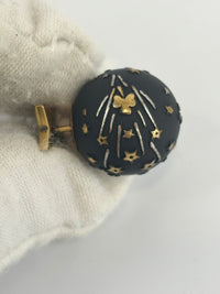 Metal Star Heart Mise En Dior Tribal Earrings Black Gold
