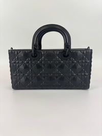Medium Ultra Matte Lady D-Joy Black Diamond Motif Cannage Calfskin