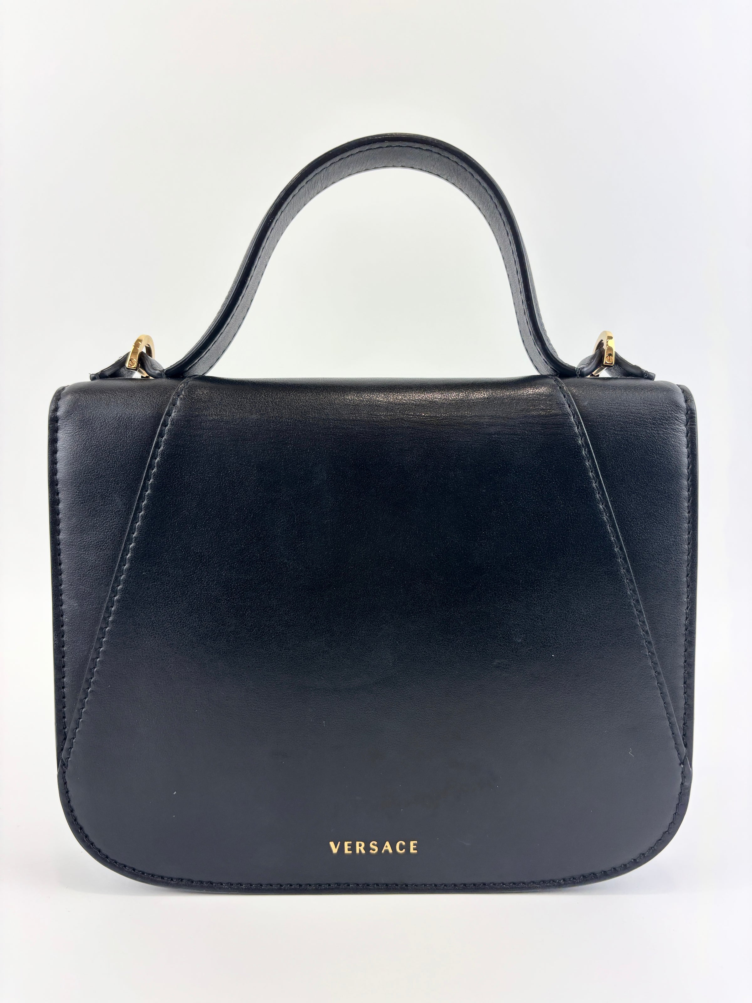 Virtus 3D Flower Small Top Handle Bag Black - Glampot