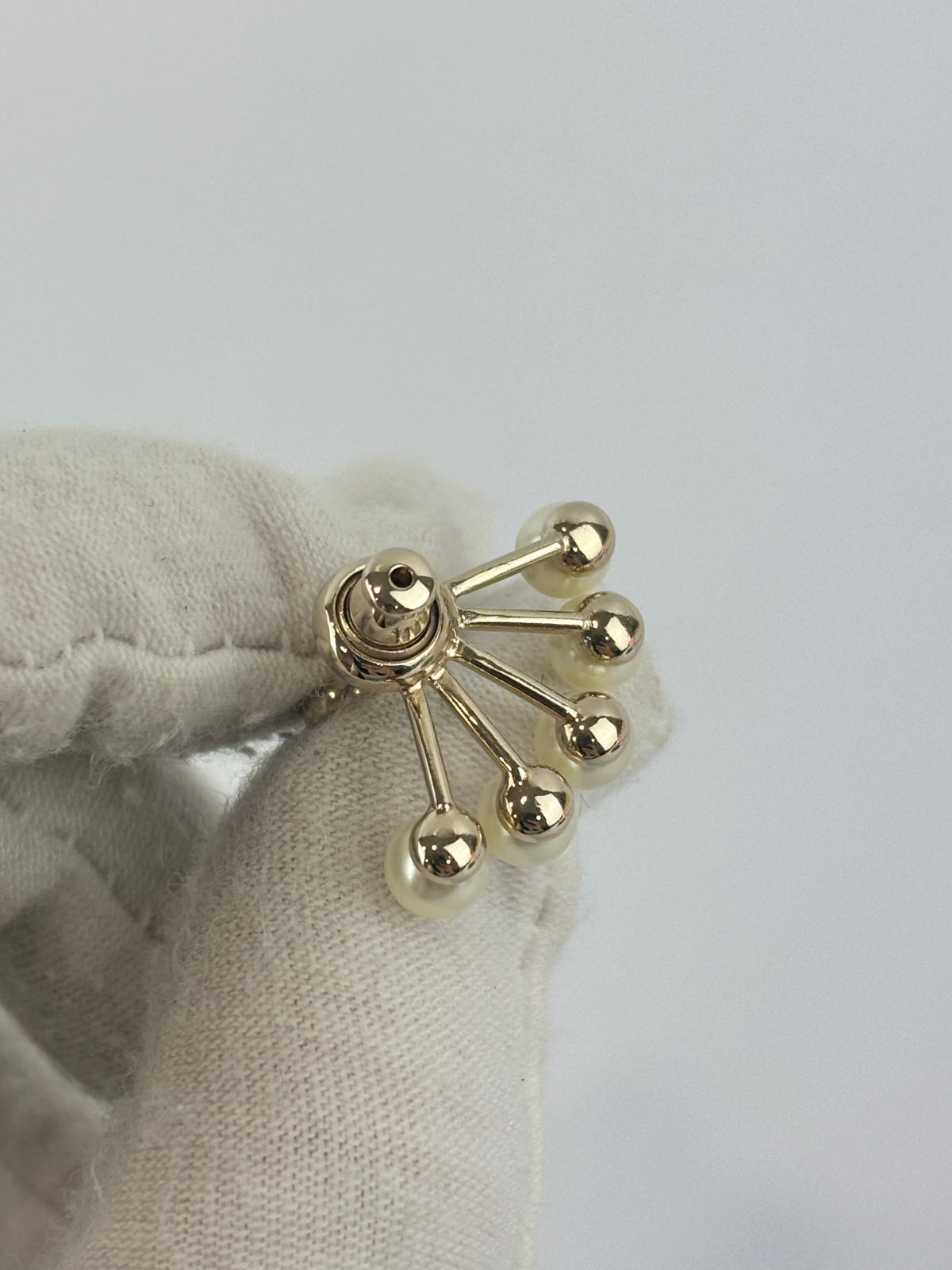 Faux Pearls La Petite Tribale Earrings Fan-Shaped