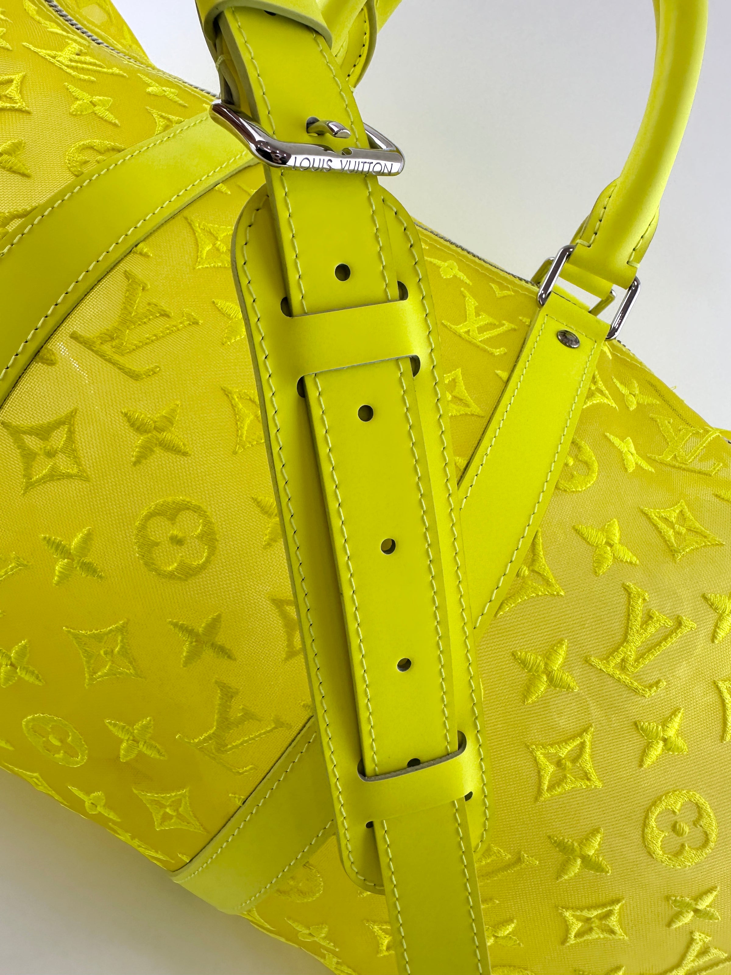 Keepall Bandouliere 50 Monogram See Through Mesh Neon Bag