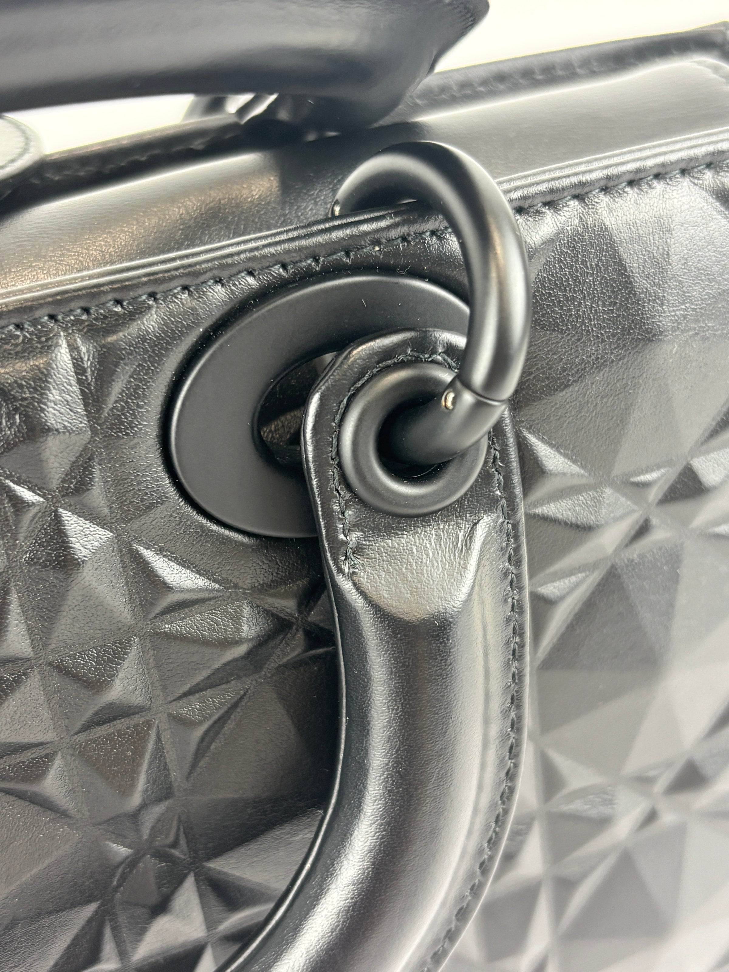 Medium Ultra Matte Lady D-Joy Black Diamond Motif Cannage Calfskin