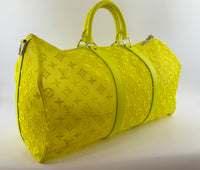 Keepall Bandouliere 50 Monogram See Through Mesh Neon Bag