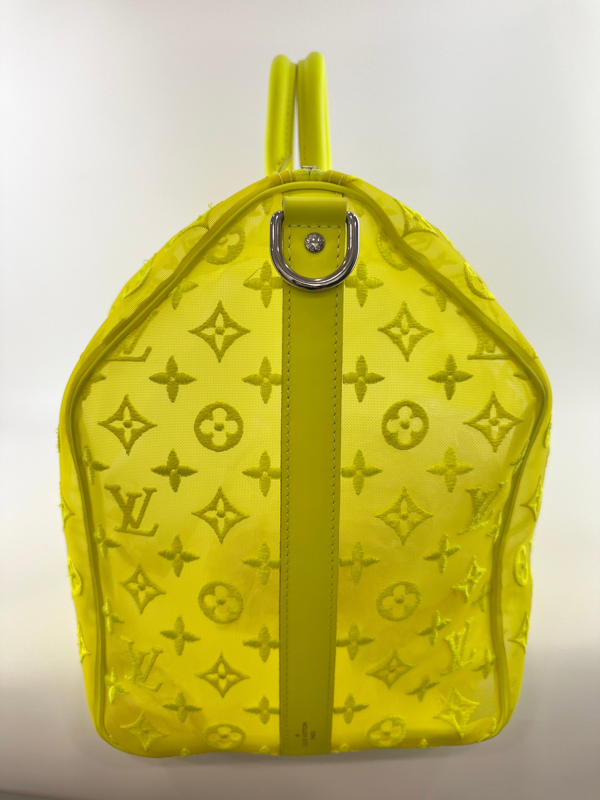 Keepall Bandouliere 50 Monogram See Through Mesh Neon Bag