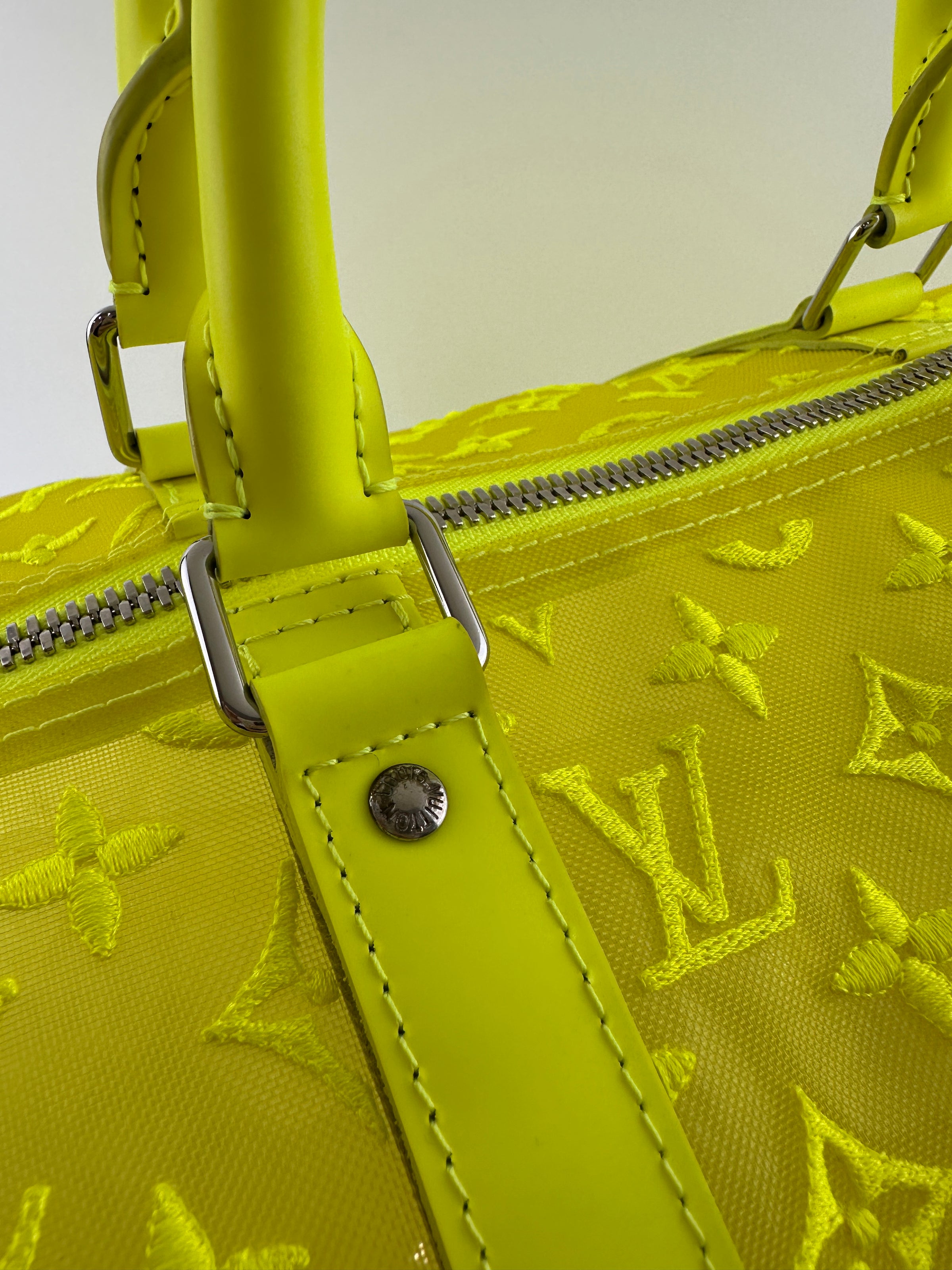 Keepall Bandouliere 50 Monogram See Through Mesh Neon Bag