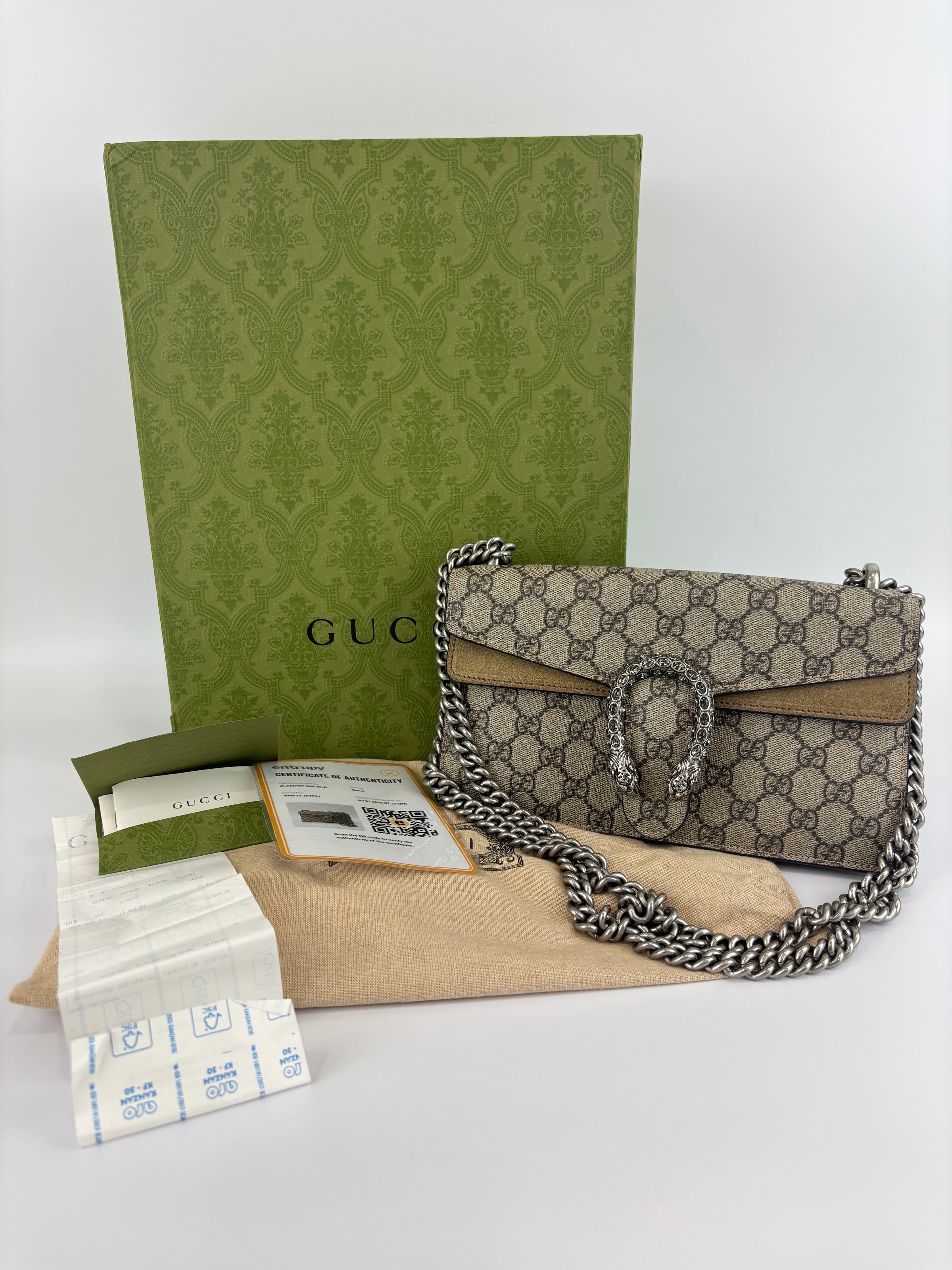 Dionysus Small GG Coated Canvas Crystal Embellished Metal Shoulder Bag