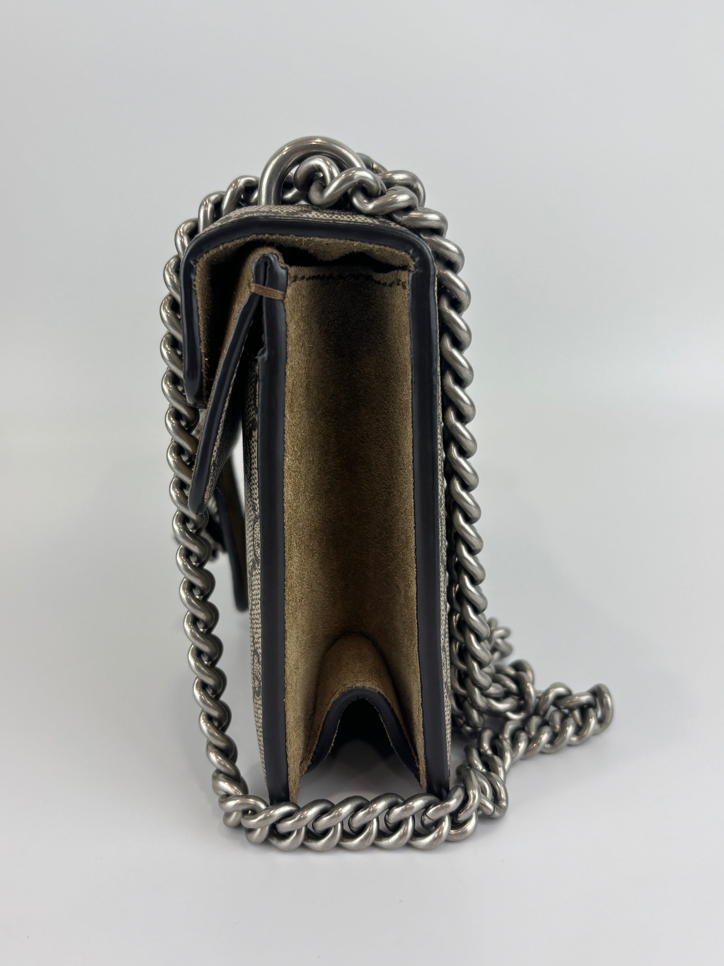 Dionysus Small GG Coated Canvas Crystal Embellished Metal Shoulder Bag