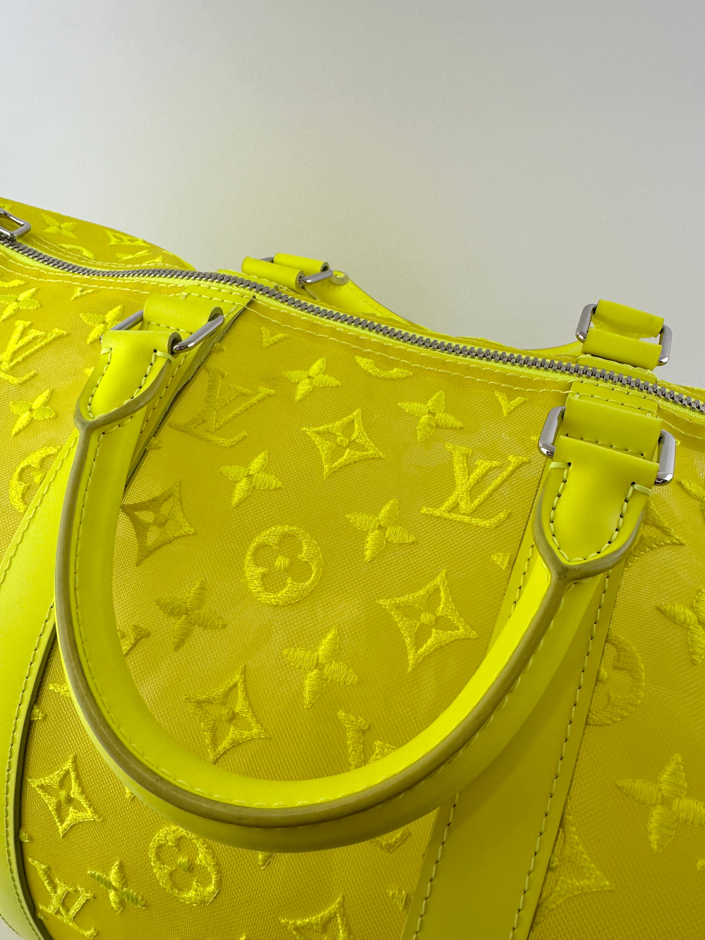 Keepall Bandouliere 50 Monogram See Through Mesh Neon Bag