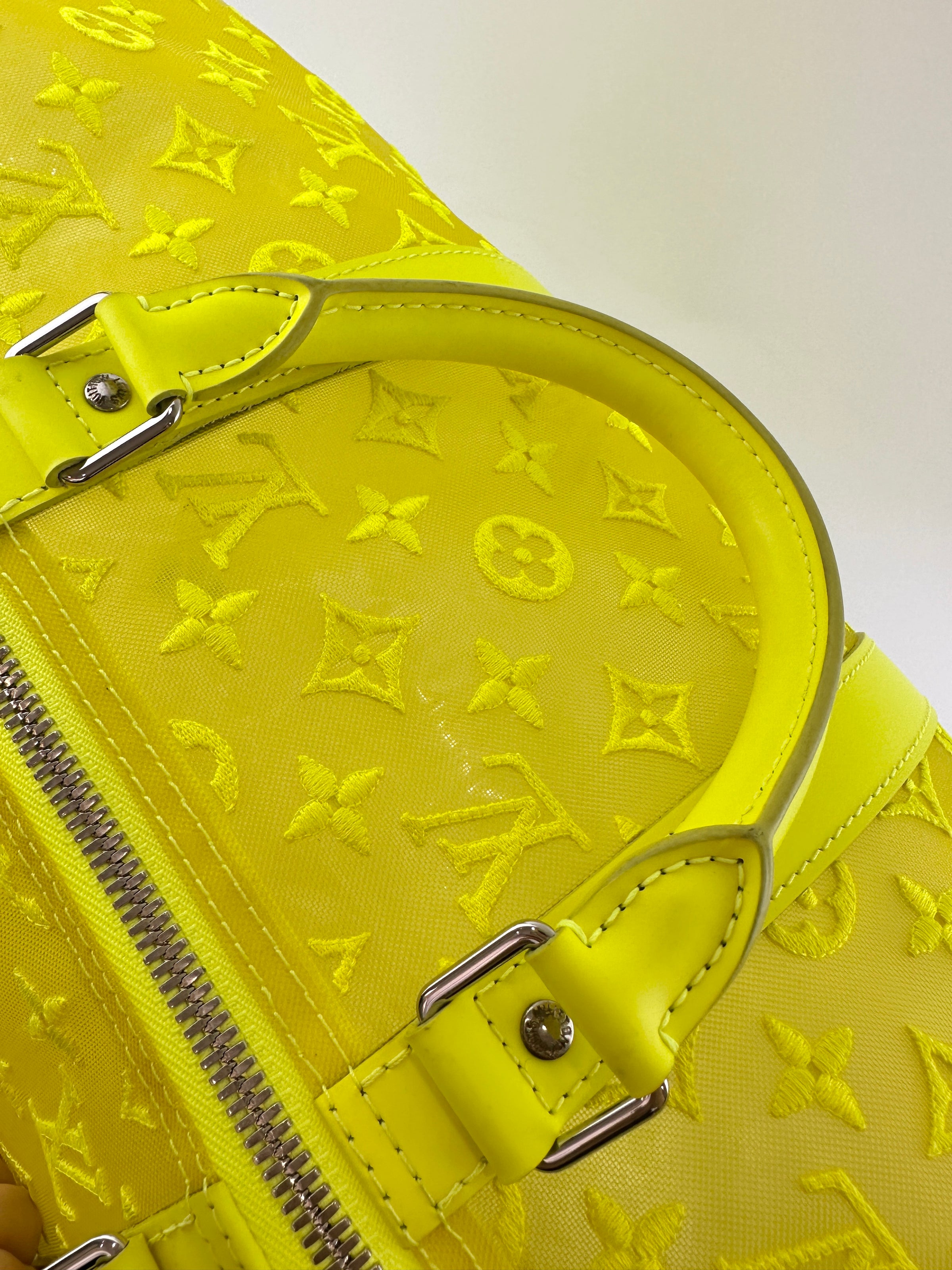 Keepall Bandouliere 50 Monogram See Through Mesh Neon Bag