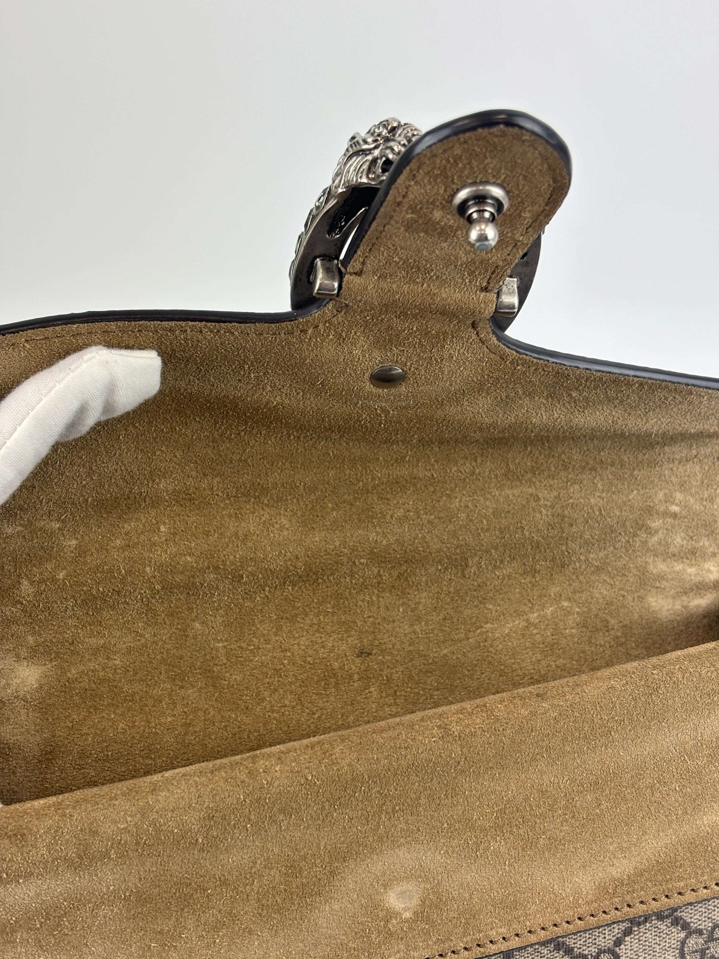 Dionysus Small GG Coated Canvas Crystal Embellished Metal Shoulder Bag