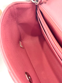 A69900 Pink Mini Classic Rectangular Quilted Lambskin Flap Bag in SHW