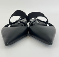 Leather Slingback Flats Black Size 38.5