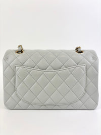 Medium Rectangular Flap Bag Light Blue Grey LGHW (Microchipped) - Glampot