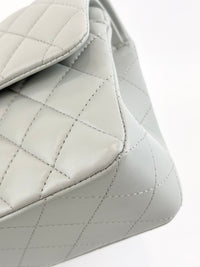 Medium Rectangular Flap Bag Light Blue Grey LGHW (Microchipped) - Glampot