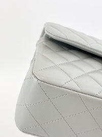 Medium Rectangular Flap Bag Light Blue Grey LGHW (Microchipped) - Glampot