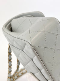 Medium Rectangular Flap Bag Light Blue Grey LGHW (Microchipped) - Glampot